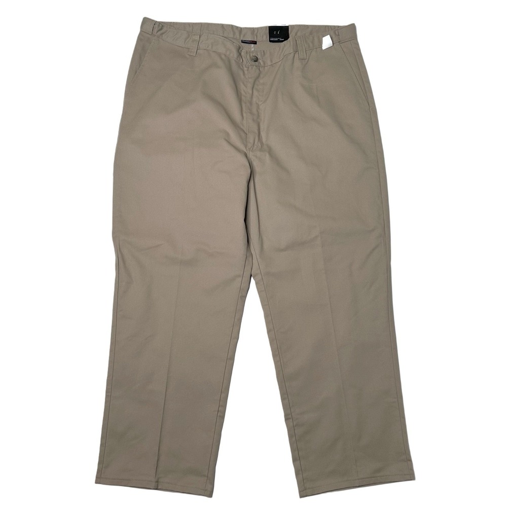 Dickies Premium Industrial Flat Front Comfort Waist Pant Khaki Sz 44/37U NWT